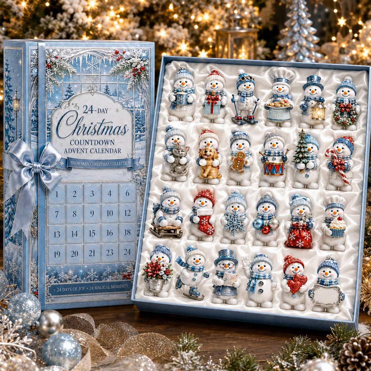 🌲Early Christmas Sale - 49% OFF🎁24-Day Snowman Christmas Advent Calendar with 24 Hanging Ornaments