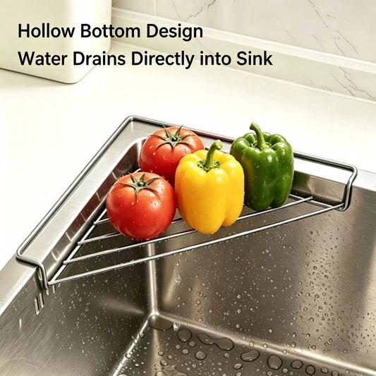Stainless Steel Corner Sink Draining Shelf — Smart Storage For A Cleaner Sink