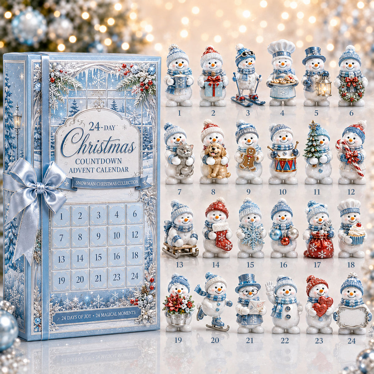 🌲Early Christmas Sale - 49% OFF🎁24-Day Snowman Christmas Advent Calendar with 24 Hanging Ornaments