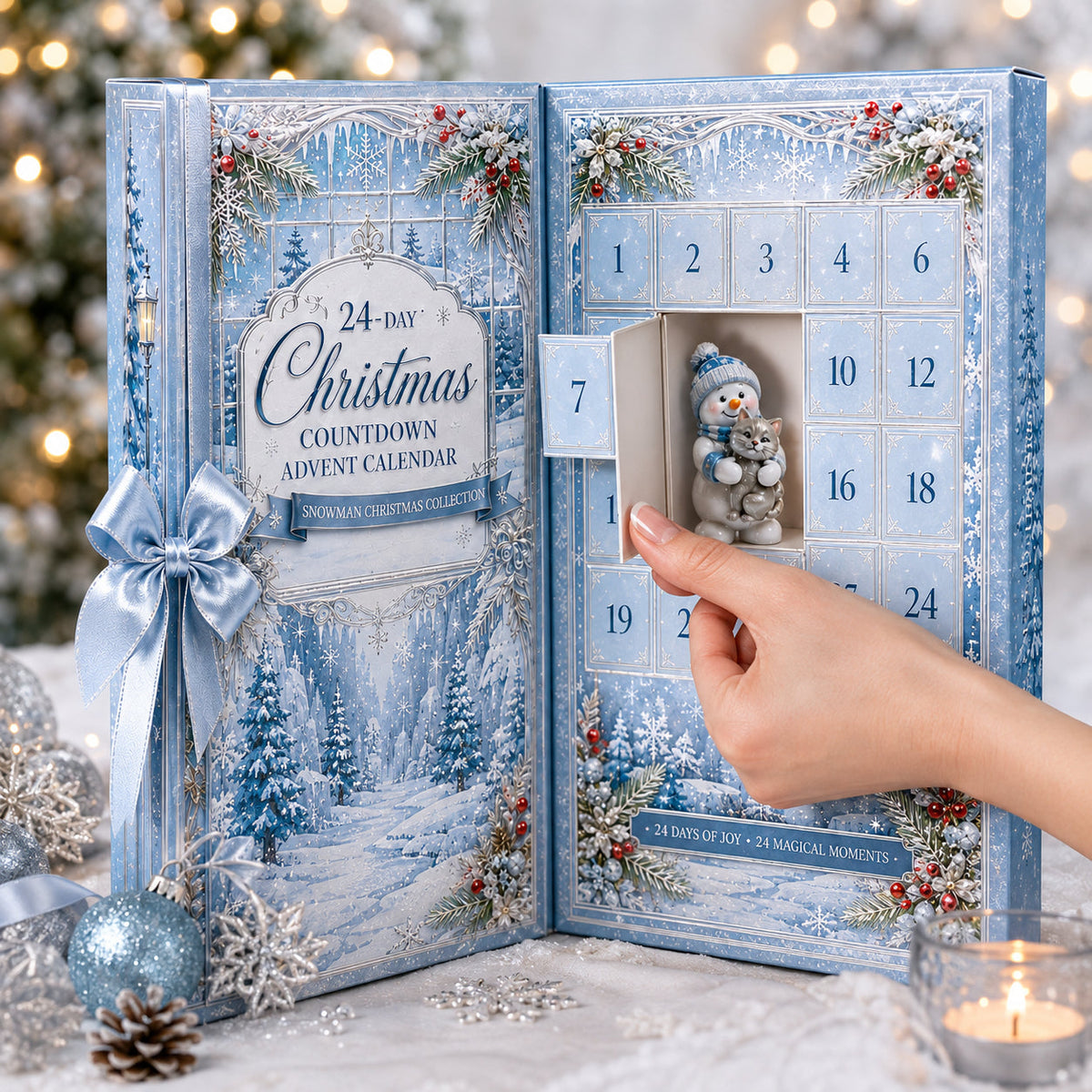 🌲Early Christmas Sale - 49% OFF🎁24-Day Snowman Christmas Advent Calendar with 24 Hanging Ornaments