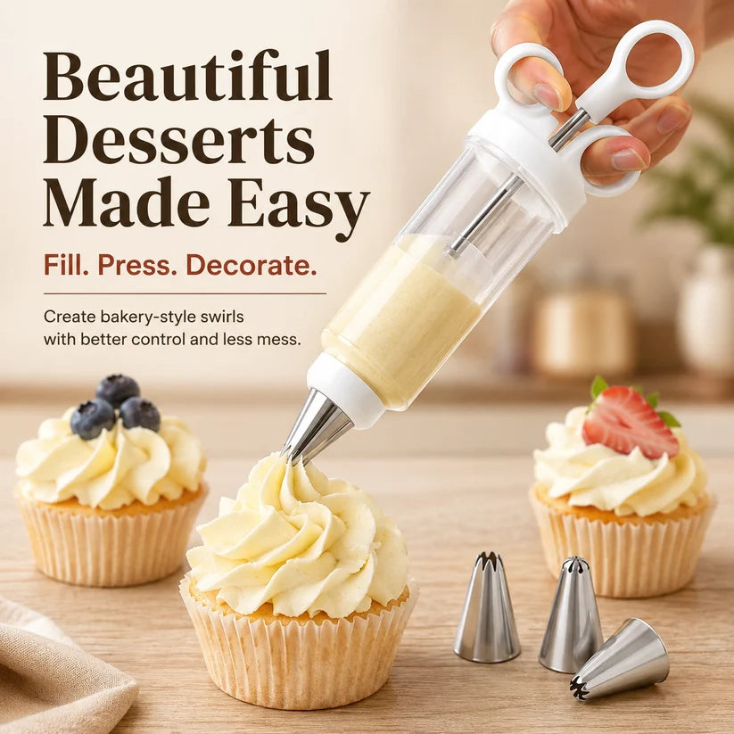 🔥Last Day Sale 49% OFF🎁Easy Cake Decorating Gun – Beautiful Piping Made Simple
