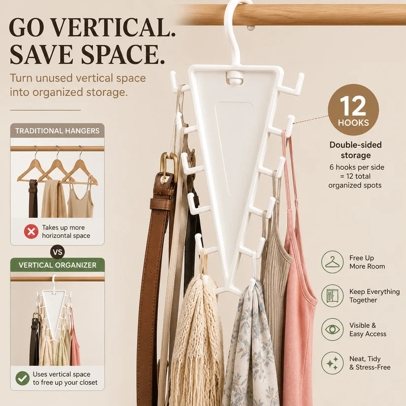 🔥Last Day Sale 49% OFF🎁 12-Hook Rotating Closet Organizer