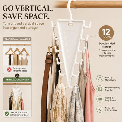 🔥Last Day Sale 49% OFF🎁 12-Hook Rotating Closet Organizer