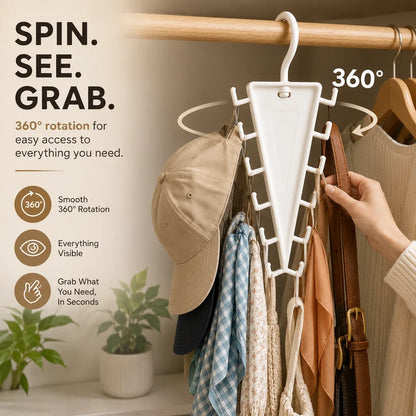 🔥Last Day Sale 49% OFF🎁 12-Hook Rotating Closet Organizer