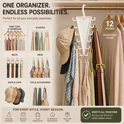 🔥Last Day Sale 49% OFF🎁 12-Hook Rotating Closet Organizer