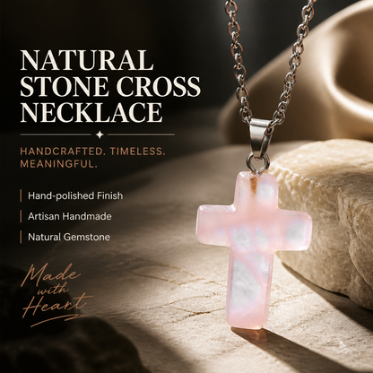 ✝️✨Handmade Natural Stone Cross Pendant 🎁Buy 3 Get Extra 10% OFF