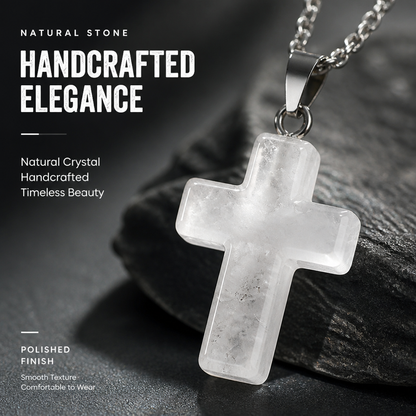 ✝️✨Handmade Natural Stone Cross Pendant 🎁Buy 3 Get Extra 10% OFF