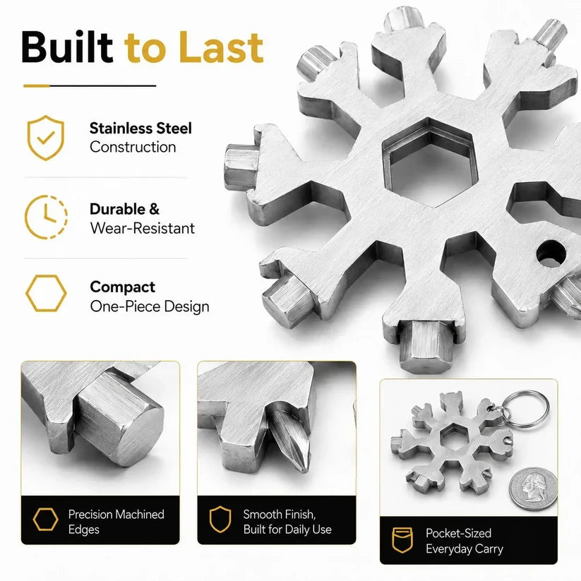 🔥Last Day Promotion - 49% OFF🎁 New Stainless Steel 18‑in‑1 Snowflake Multi‑Tool