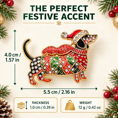 🔥Last Day Promotion - 49% OFF🎄🐾Christmas Dachshund Brooch for Doxie Lovers