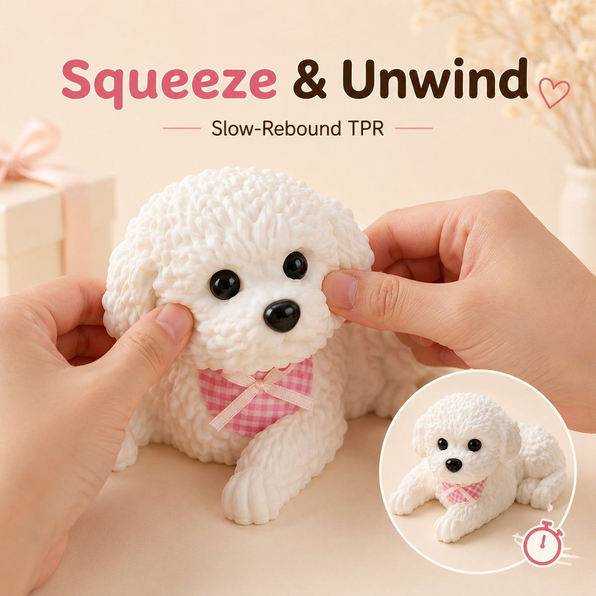 🐶Realistic Teddy Puppy Squishy — Soft, Cute & Squeezable 💕