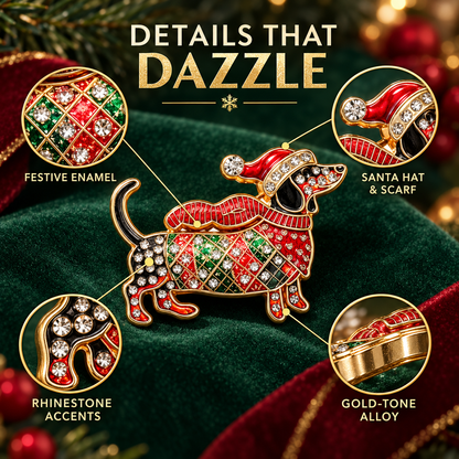 🔥Last Day Promotion - 49% OFF🎄🐾Christmas Dachshund Brooch for Doxie Lovers