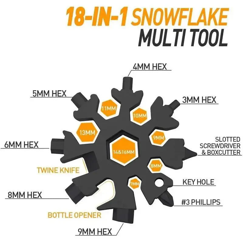 🔥Last Day Promotion - 49% OFF🎁 New Stainless Steel 18‑in‑1 Snowflake Multi‑Tool