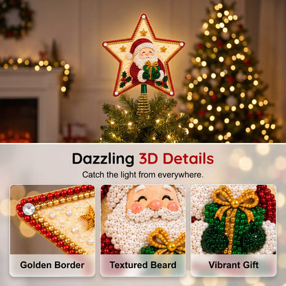 🔥Last Day Promotion - 49% OFF🎄DIY Five-Pointed Star Diamond Painting Christmas Tree Topper