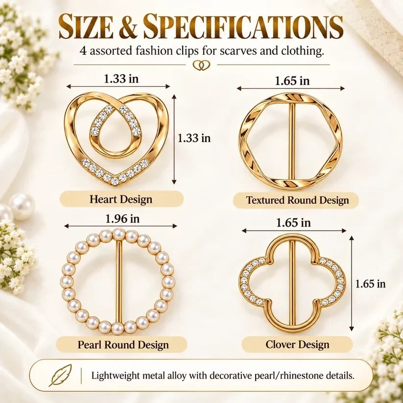 🔥Last Day Promotion - 49% OFF🎁 Women's Metal Shirt Clips – Round & Heart Designs for Loose Clothing
