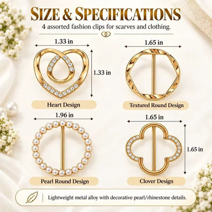 🔥Last Day Promotion - 49% OFF🎁 Women's Metal Shirt Clips – Round & Heart Designs for Loose Clothing