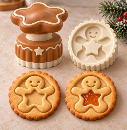 🔥Last Day Promotion - 49% OFF🎄 Christmas Jam Cookie Press – Festive Character Handles & Embossed Designs