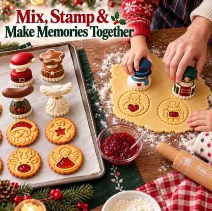 🔥Last Day Promotion - 49% OFF🎄 Christmas Jam Cookie Press – Festive Character Handles & Embossed Designs