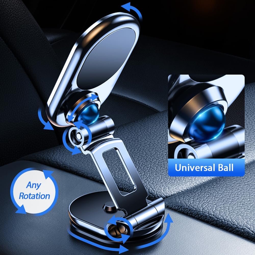 🔥Last Day Promotion - 49% OFF🎁 Foldable 360° Rotatable Metal Magnetic Car Phone Holder 🧲