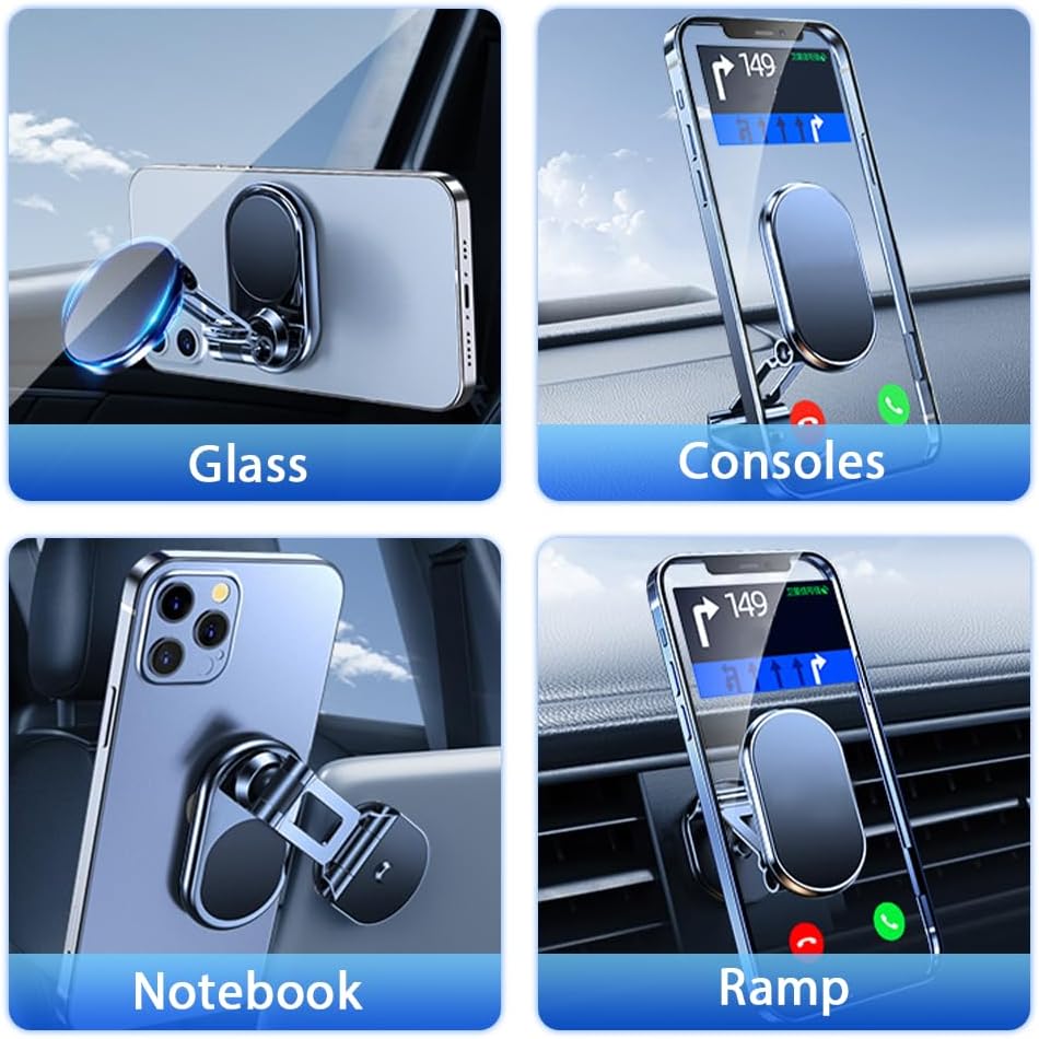 🔥Last Day Promotion - 49% OFF🎁 Foldable 360° Rotatable Metal Magnetic Car Phone Holder 🧲