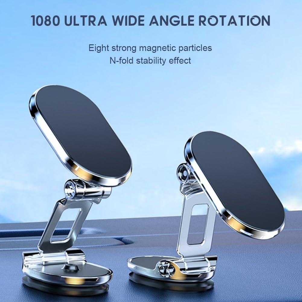 🔥Last Day Promotion - 49% OFF🎁 Foldable 360° Rotatable Metal Magnetic Car Phone Holder 🧲