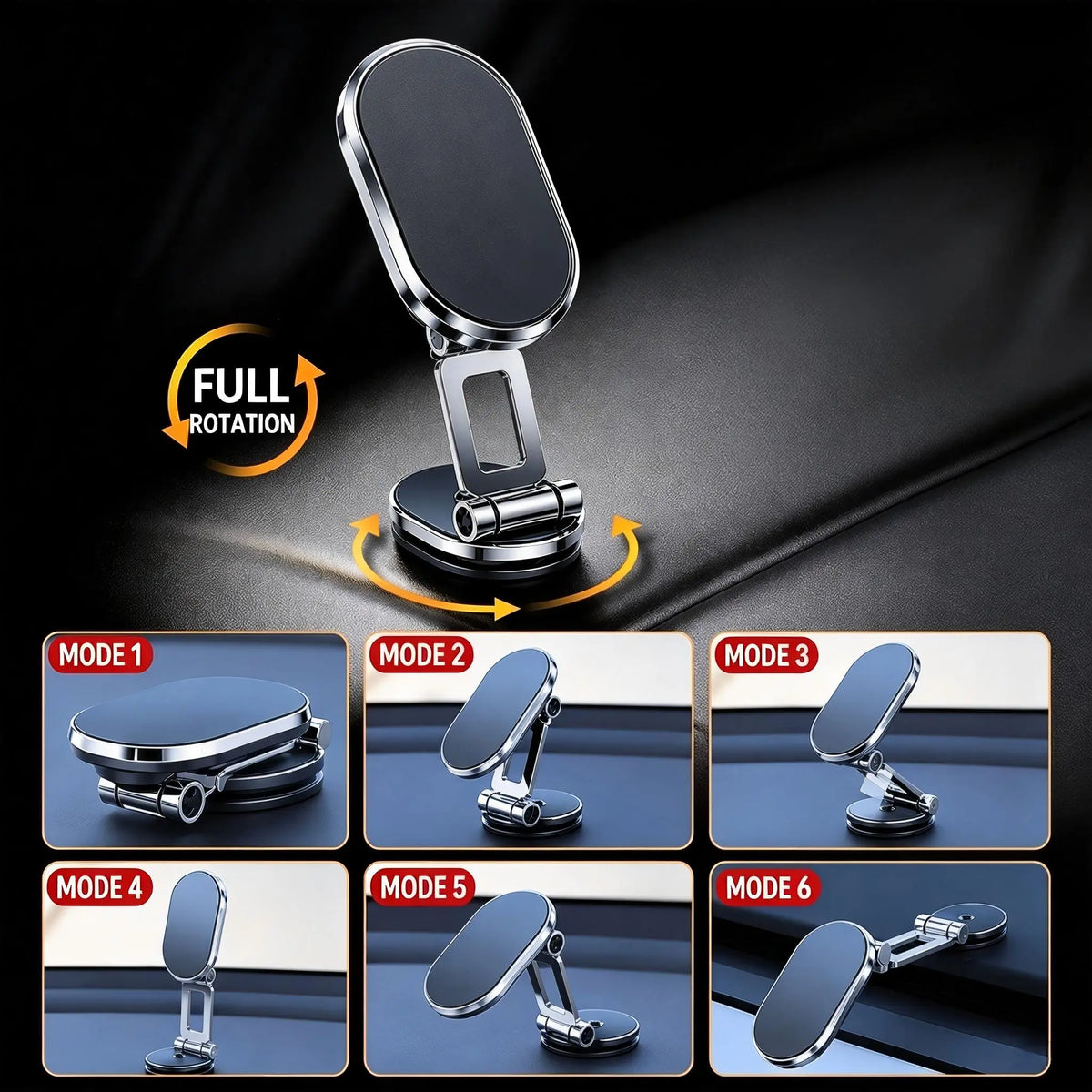 🔥Last Day Promotion - 49% OFF🎁 Foldable 360° Rotatable Metal Magnetic Car Phone Holder 🧲