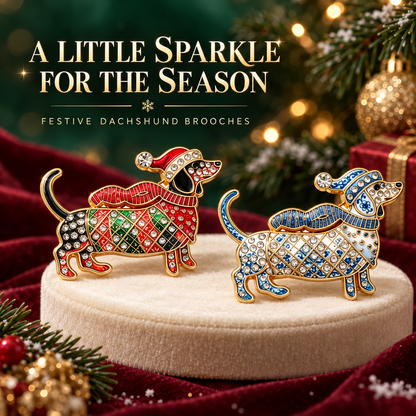 🔥Last Day Promotion - 49% OFF🎄🐾Christmas Dachshund Brooch for Doxie Lovers