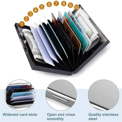 🔥Last Day Sale 49% OFF🎁RFID Blocking Metal Card Holder – Ultra-Slim Stainless Steel Wallet