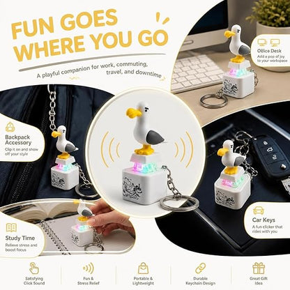 🔥Last Day Sale 49% OFF🎁 Seagull MINE! Button Keychain-Real Sound & LED Light