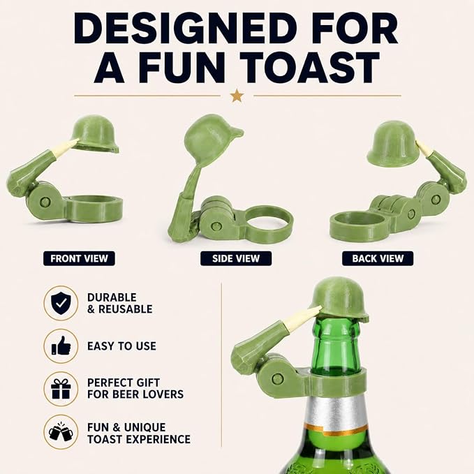 🌲Early Christmas Sale - 49% OFF🎁Saluting Hat Wine Bottle Topper