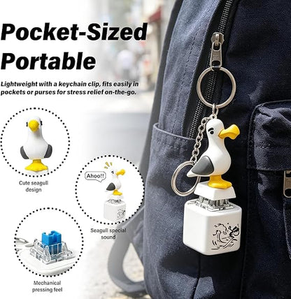 🔥Last Day Sale 49% OFF🎁 Seagull MINE! Button Keychain-Real Sound & LED Light