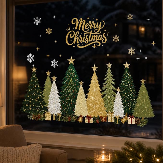 🔥Last Day Promotion - 49% OFF🎁 Christmas Pine Tree Static Cling Window Sticker
