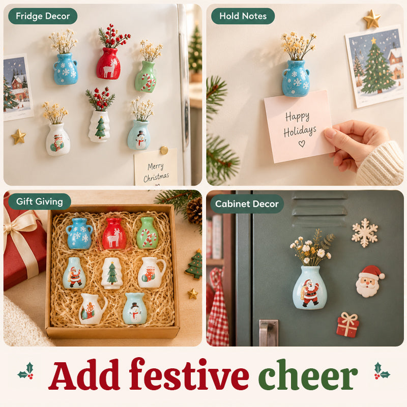 🌲Early Christmas Sale - 49% OFF🎁 Christmas Mini Vase Fridge Magnets