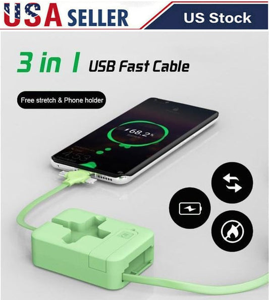 🔥Last Day Promotion - 49% OFF🎁 3-in-1 Data Cable Phone Stand