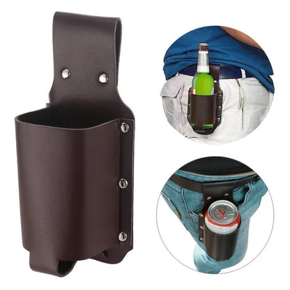 🍺PortaBeer Belt Beer Bottle Leather Holster – 🥩Hands-Free Drink Waist Holder - Buy 3 get 20% OFF