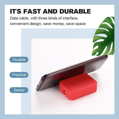 🔥Last Day Promotion - 49% OFF🎁 3-in-1 Data Cable Phone Stand