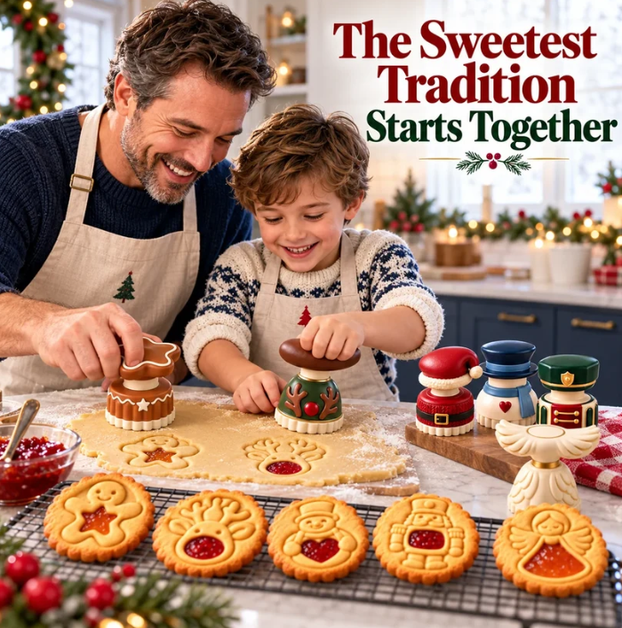 🔥Last Day Promotion - 49% OFF🎄 Christmas Jam Cookie Press – Festive Character Handles & Embossed Designs