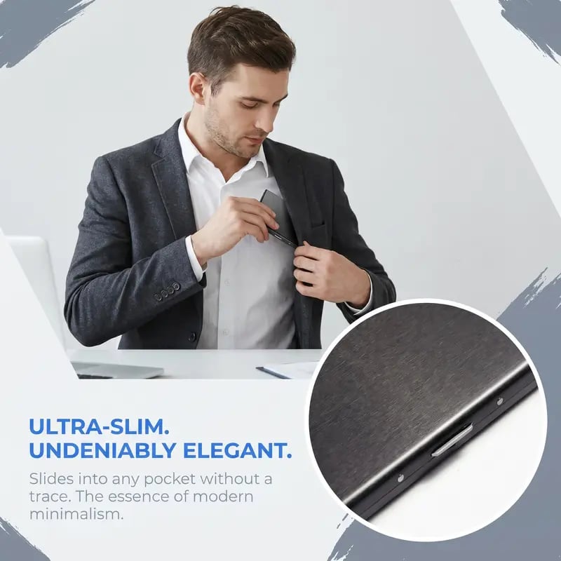 🔥Last Day Sale 49% OFF🎁RFID Blocking Metal Card Holder – Ultra-Slim Stainless Steel Wallet