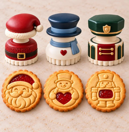 🔥Last Day Promotion - 49% OFF🎄 Christmas Jam Cookie Press – Festive Character Handles & Embossed Designs
