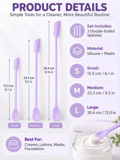 🔥Last Day Sale 49% OFF🎁Beauty Tool Deal – 3 Pcs Silicone Jar Applicators💄Easy Scoop & Scrape for Skincare, Makeup & Creams