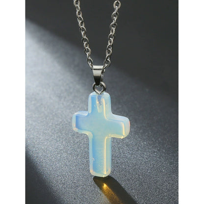 ✝️✨Handmade Natural Stone Cross Pendant 🎁Buy 3 Get Extra 10% OFF