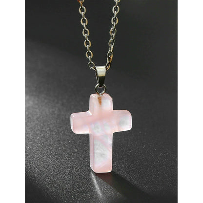 ✝️✨Handmade Natural Stone Cross Pendant 🎁Buy 3 Get Extra 10% OFF