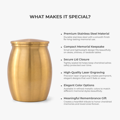 🕊️ “I’m Always With You” Personalized Mini Urn – Memorial Keepsake in Loving Memory of Mom or Dad 🤍