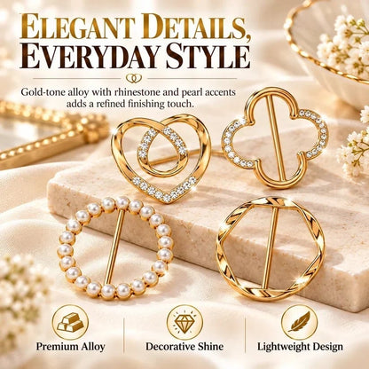 🔥Last Day Promotion - 49% OFF🎁 Women's Metal Shirt Clips – Round & Heart Designs for Loose Clothing