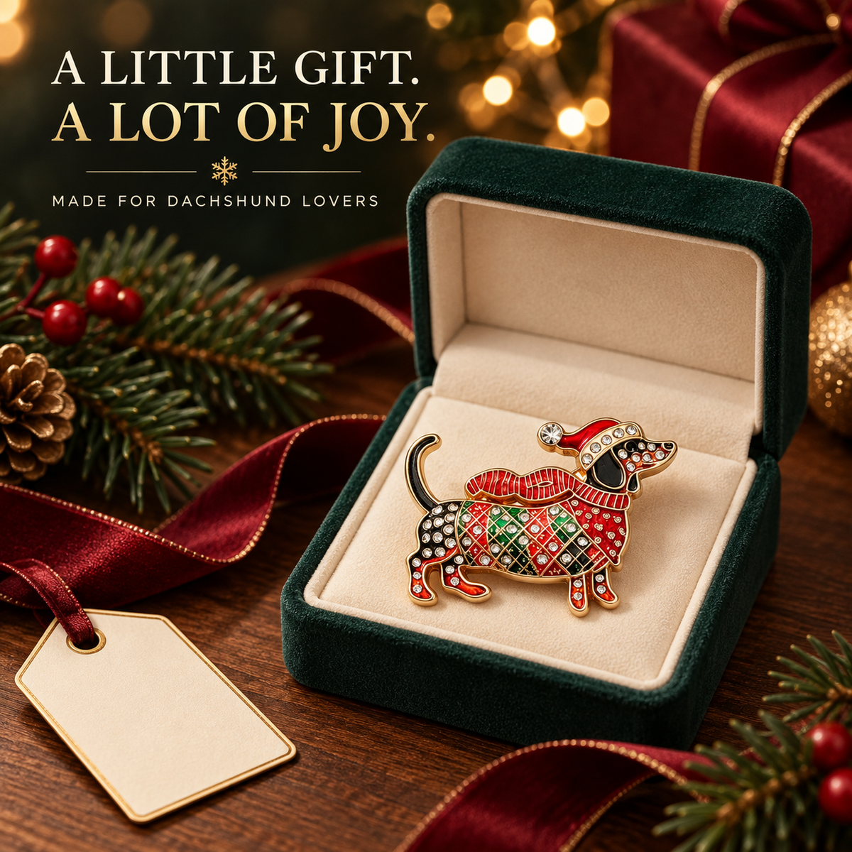 🔥Last Day Promotion - 49% OFF🎄🐾Christmas Dachshund Brooch for Doxie Lovers