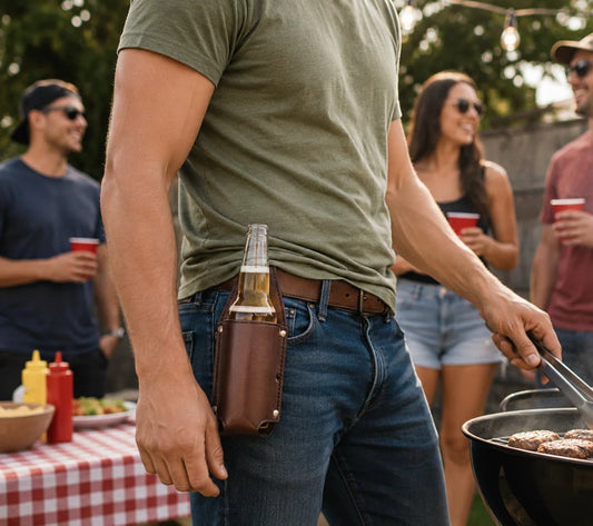 🍺PortaBeer Belt Beer Bottle Leather Holster – 🥩Hands-Free Drink Waist Holder - Buy 3 get 20% OFF