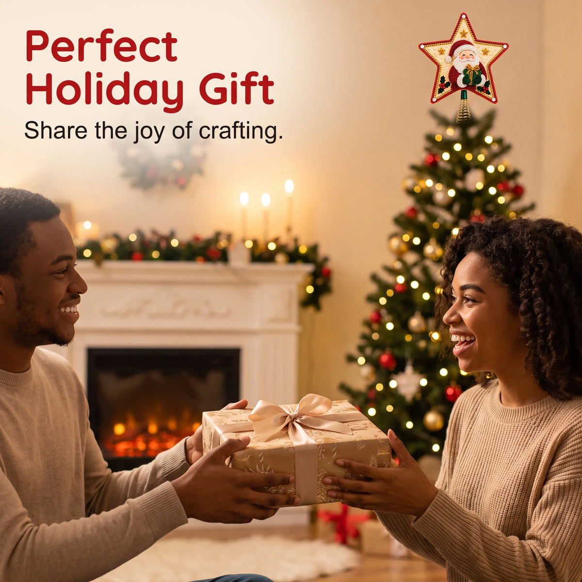 🔥Last Day Promotion - 49% OFF🎄DIY Five-Pointed Star Diamond Painting Christmas Tree Topper