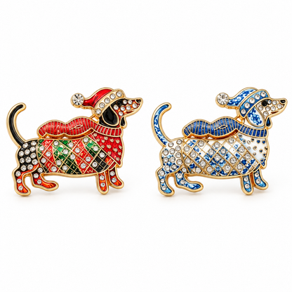 🔥Last Day Promotion - 49% OFF🎄🐾Christmas Dachshund Brooch for Doxie Lovers