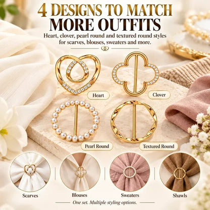 🔥Last Day Promotion - 49% OFF🎁 Women's Metal Shirt Clips – Round & Heart Designs for Loose Clothing